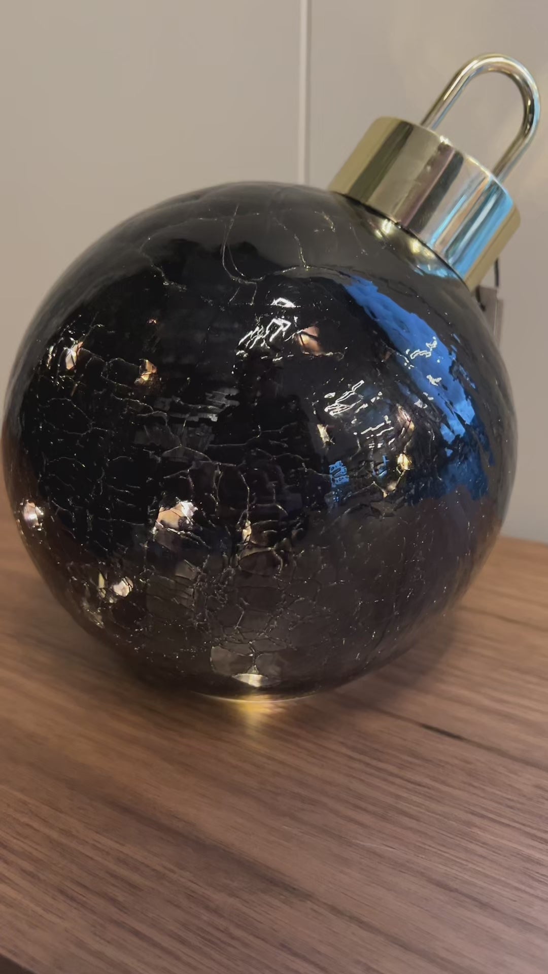 LED-glasskule til bord, glass sort