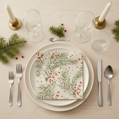20 - pk Servietter Spings Holly - Lindas Dekor