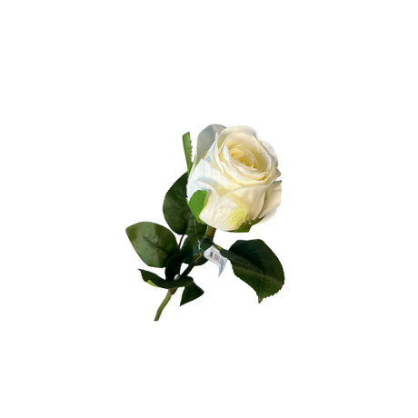 Kunstig hvit rose fra Mr. Plant med naturtro design og realistiske kronblader.