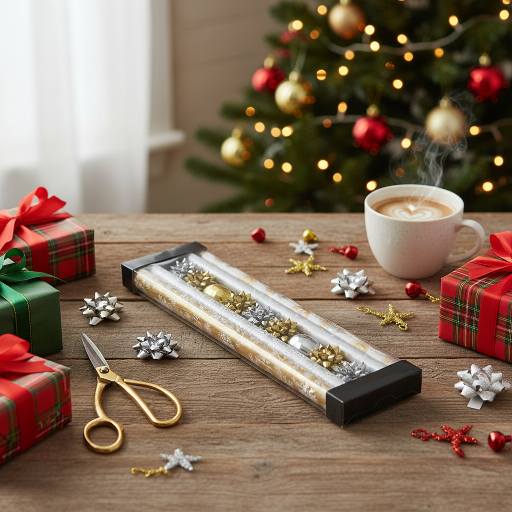 4-pk Gavepapirsett gull og sølv