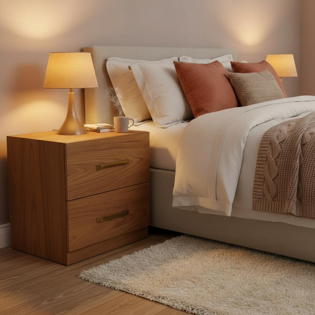 Selvklebende eik folie til nattbord og kommode – enkel oppgradering uten maling