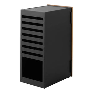 Svart konsoll organizer med trepanel og smart rominndeling