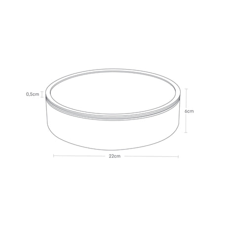 Rund oppbevaringsboks til godteri, leker og sysaker med stablebar design