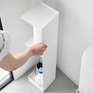 Hvit baderomsoppbevaring til toalettpapir med lukkede sider