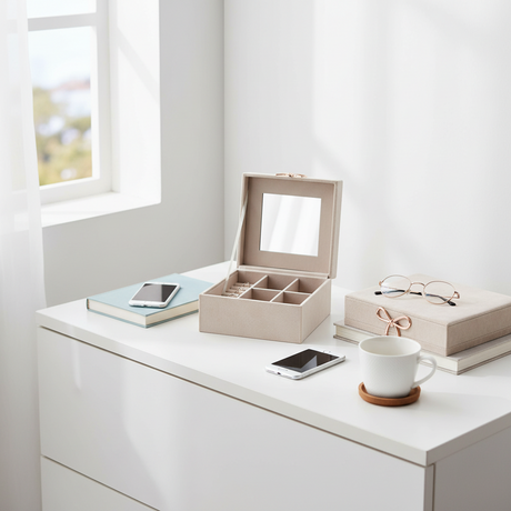 Smykkeskrin velur 25x16x8 cm størrelsesreferanse
