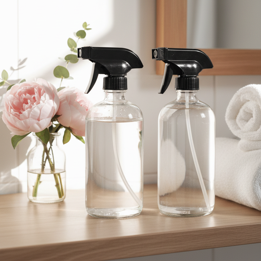 2-pk sprayflasker i transparent glass 500 ml