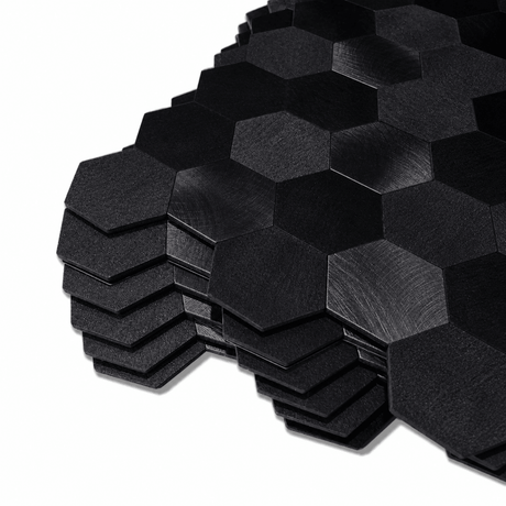 1 - pk Midnatt hexagon selvklebende veggfliser - Lindas Dekor Fliser