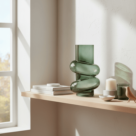 Vase rund flaskegrønn 16 x 26 cm - Lindas Dekor