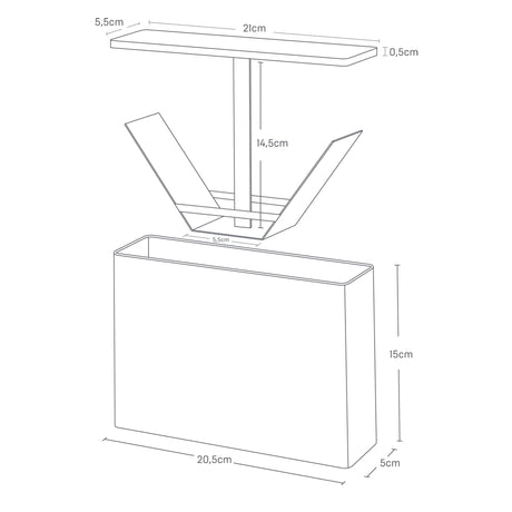 Kaffefilter oppbevaring i hvit utførelse med to separate rom