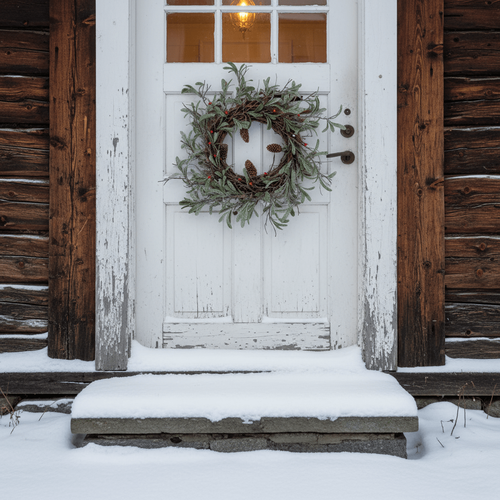 Rund julekrans 45 cm med bær, kegler og naturinspirerede blade