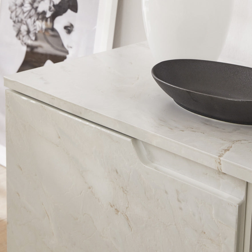 Selvklebende marmorfolie hvit matt til kjøkken og bad
