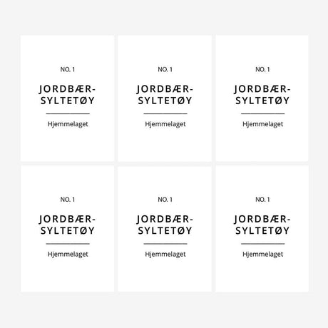 Etiketter hjemmelaget syltetøy