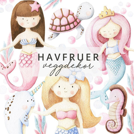 Havfruer klistermærker - Lindas Dekor