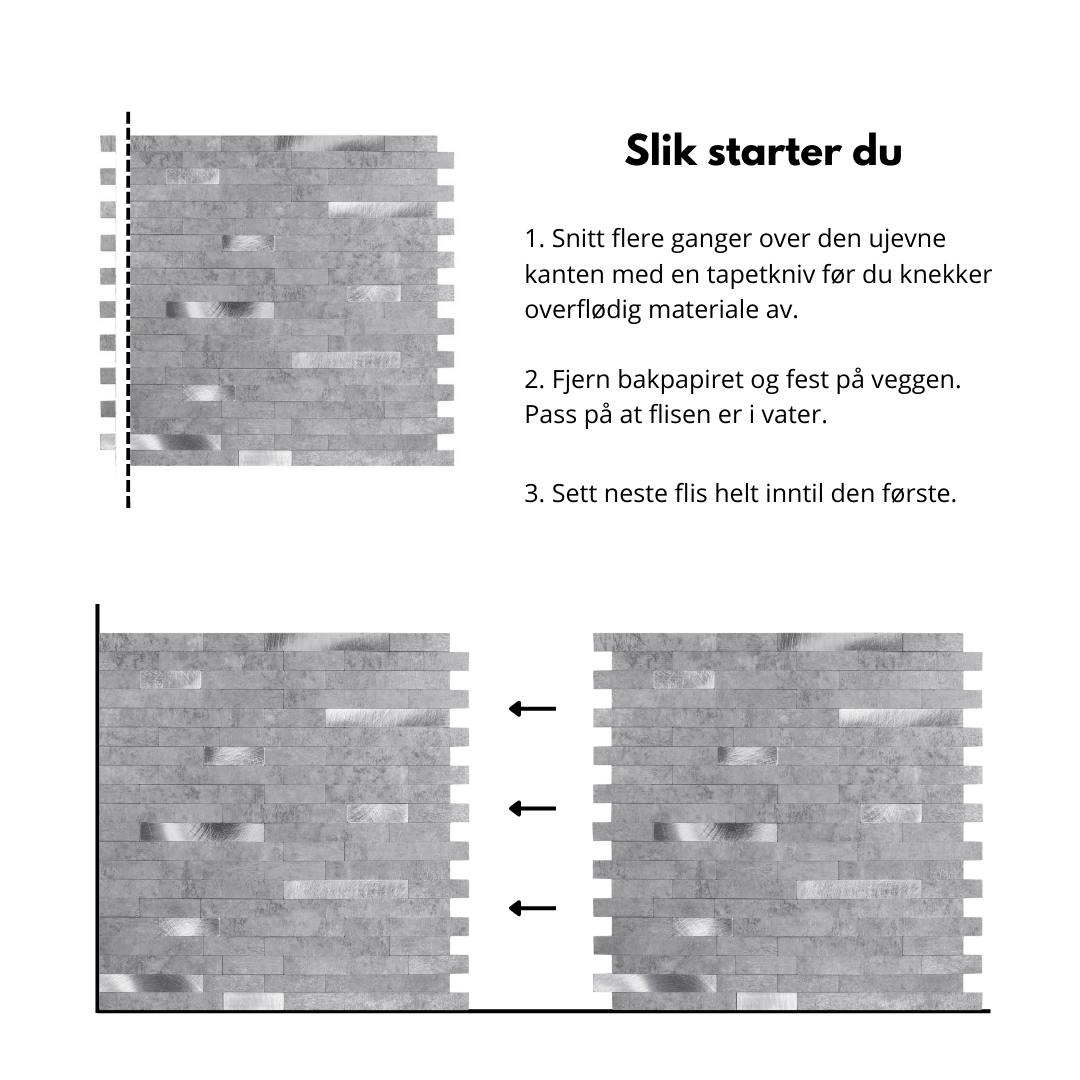 Strukturert overflate gir flisene en autentisk steinfølelse.