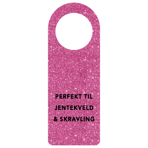 Flaskekort "Jentekveld", rosa glitter
