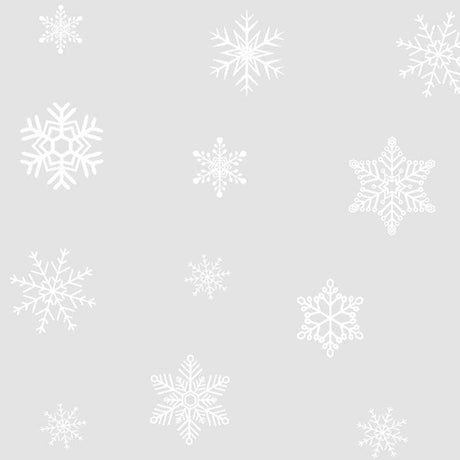 Frosset vindusfolie med hvide snøfnugge og lys vinterstemning