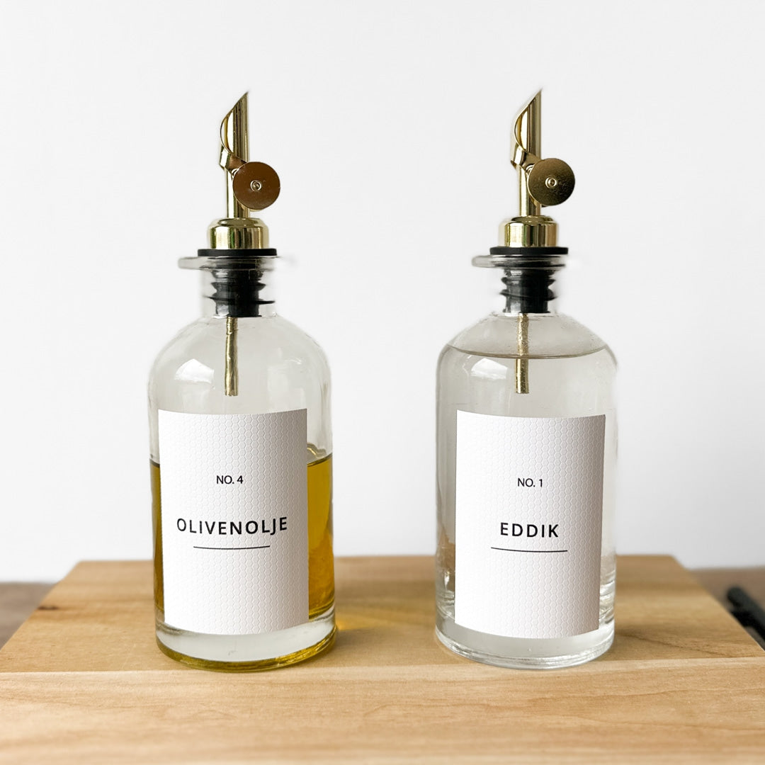 Oljeflaske, transparent 2-pk