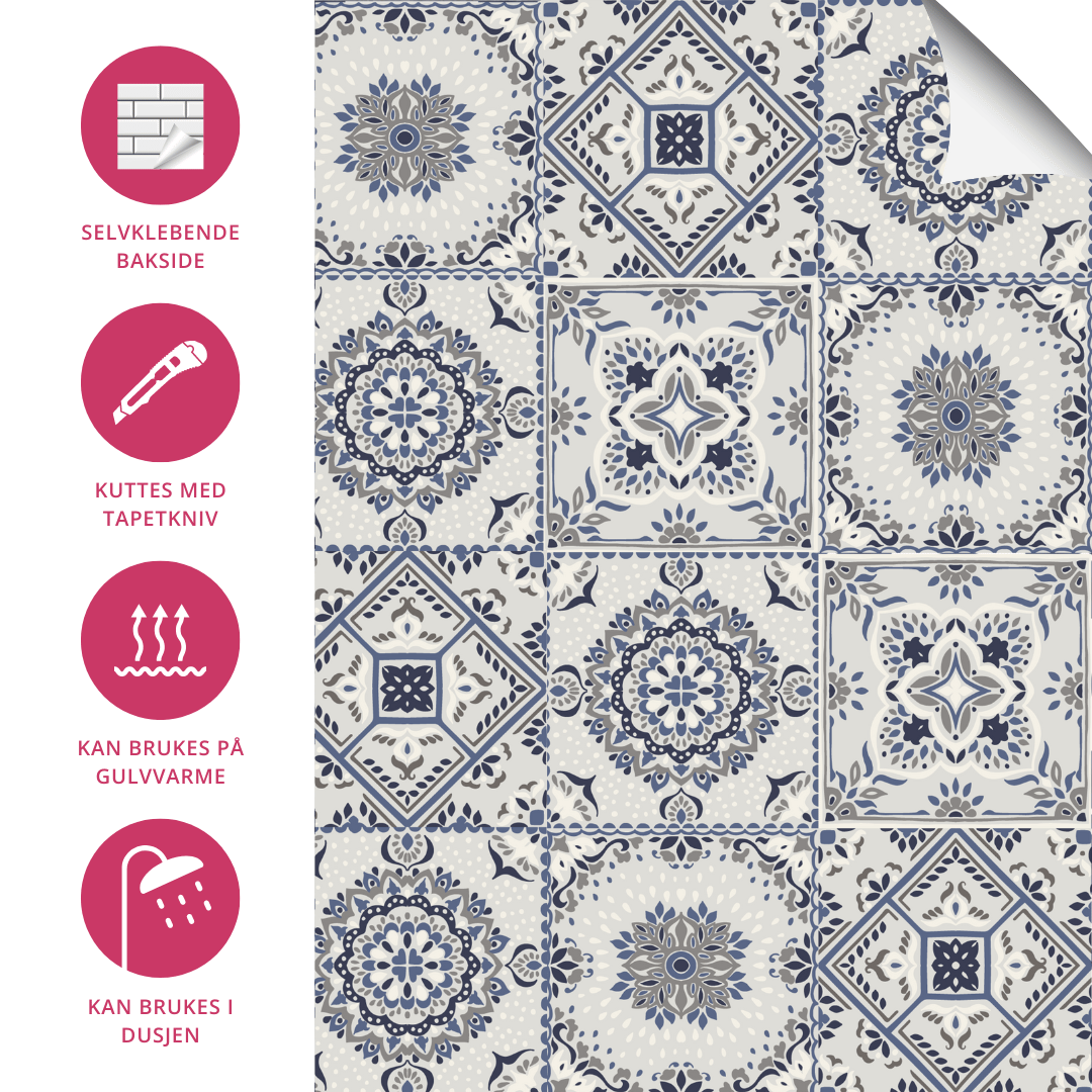 8-pk Marokko selvklebende fliser