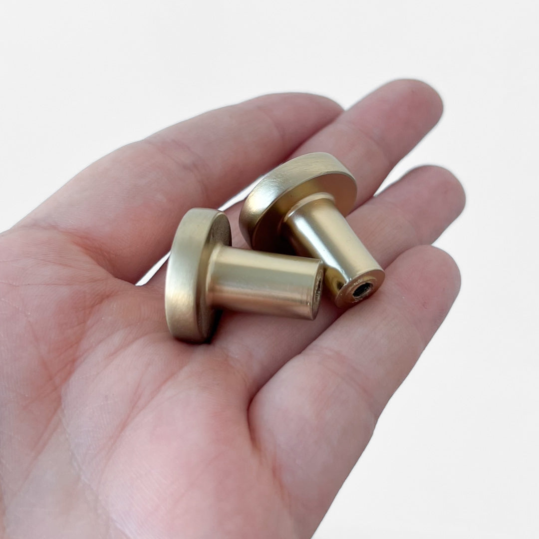 Knott, børstet messing 22 mm