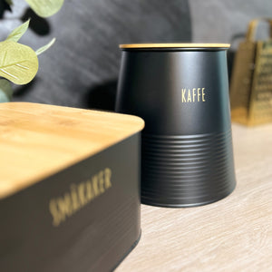 Boks kaffe, sort metall