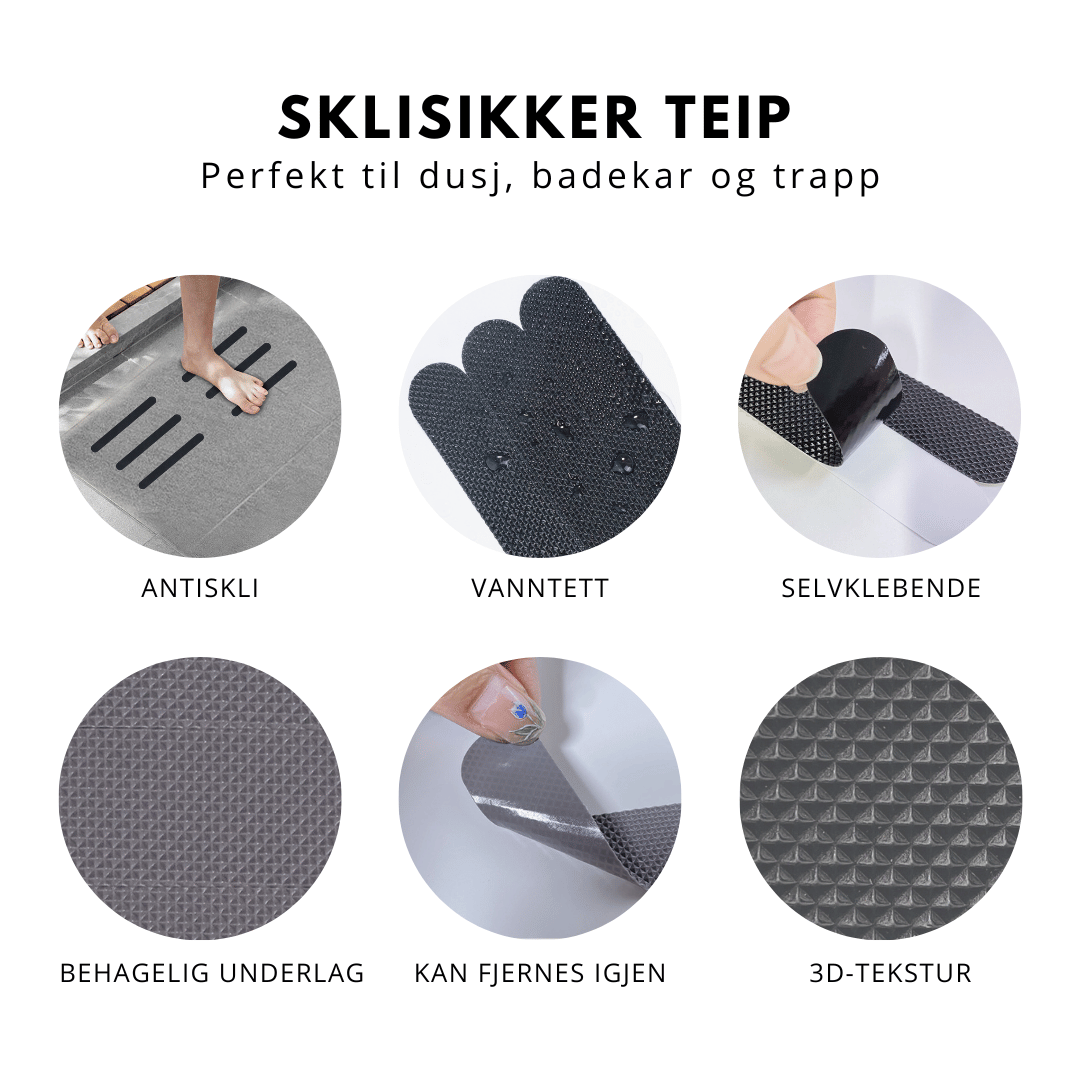 Selvklebende antiskli, grå 24-pk