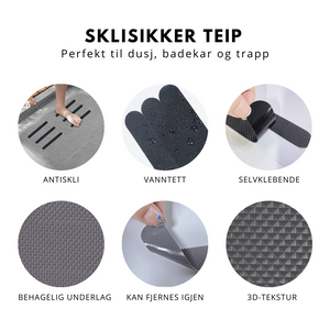 Selvklebende antiskli, grå 24-pk