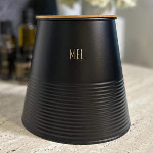 Boks mel, sort metall