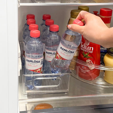 Klar plast oppbevaringsboks til kjøleskap – organiser drikke og småvarer