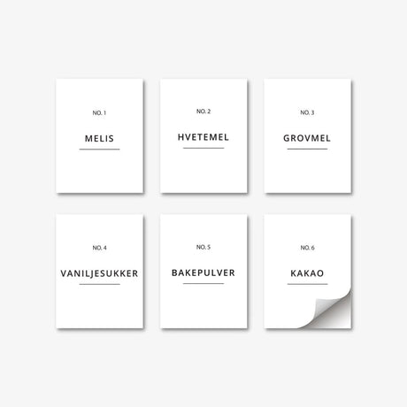 Etiketter kjøkken, baking